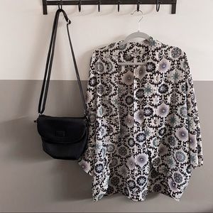 White Patterned Batwing Cardigan